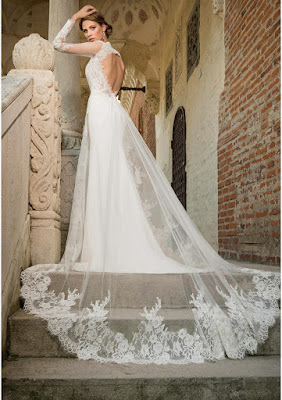 Vestidos de novia con cola larga 