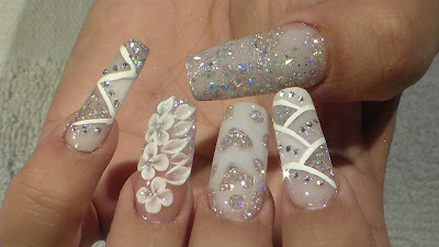 Uñas para novia de acrílico