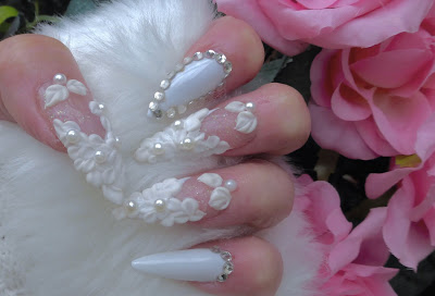 Uñas para novia de acrílico