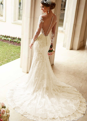 Vestidos de novia con cola larga 